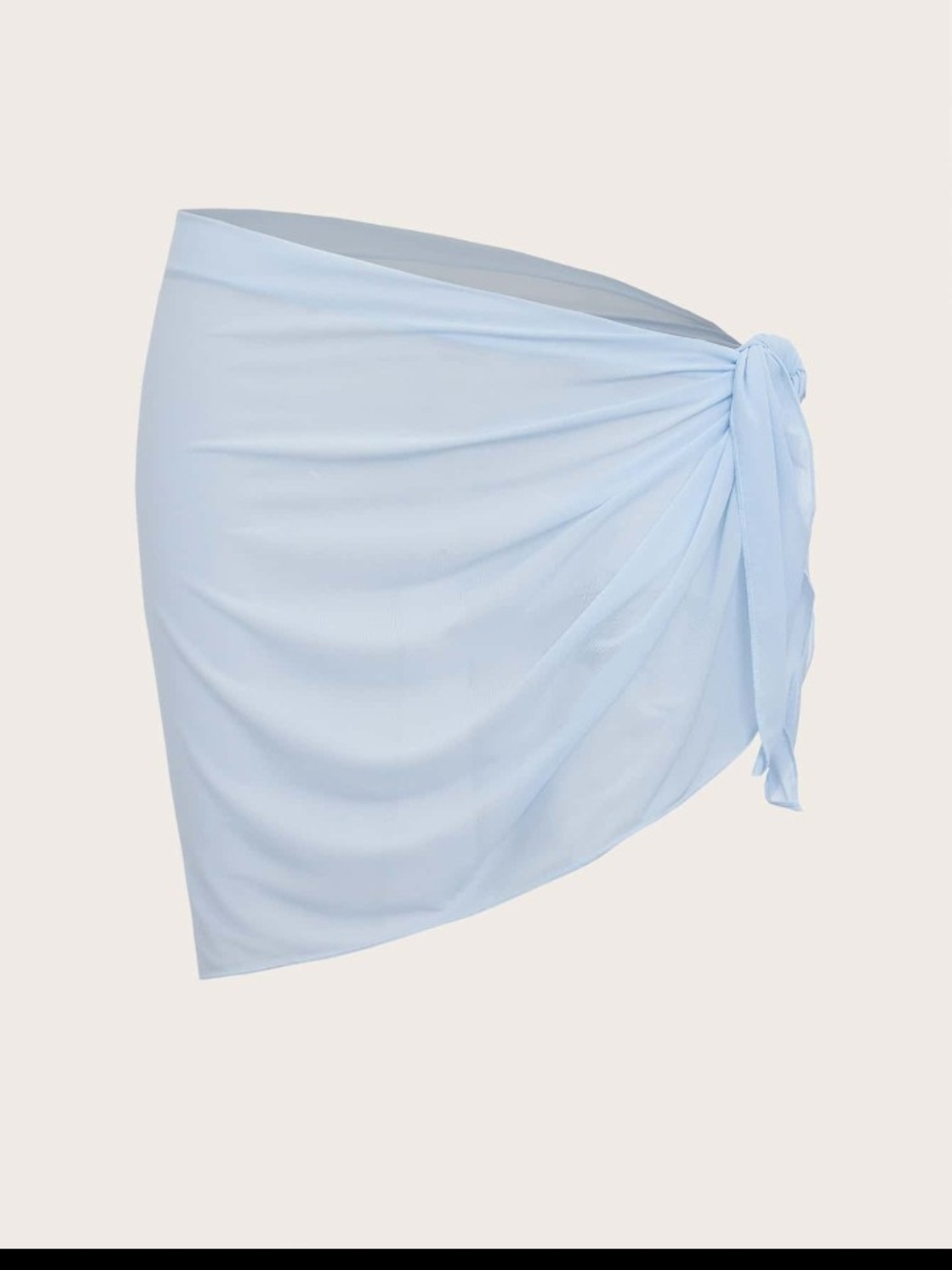Light Blue Tie-Side Swim Sarong Cover-Up